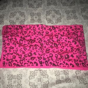 PINK CHEETAH SHORT TUBE TOP